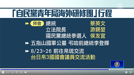 日本自民黨青年局今年二度訪台