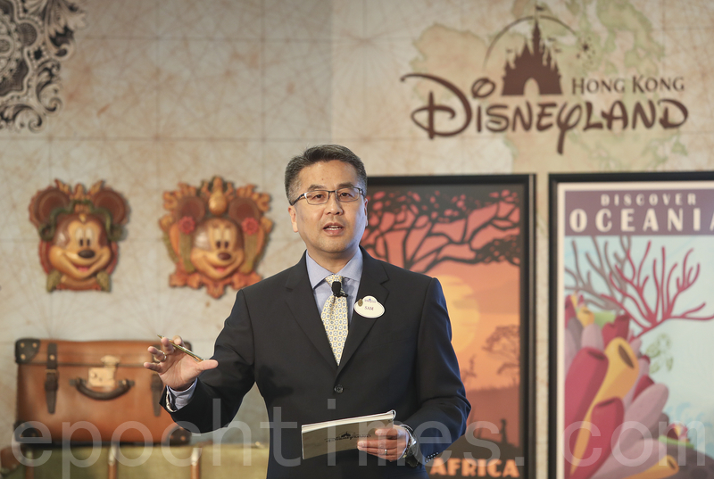 香港迪士尼行政總裁劉永基表示，去年下半年起業務跌勢放緩，而今年黃曆新年期間入場人數上升13%，但強調樂園業務仍受挑戰。（余鋼／大紀元）