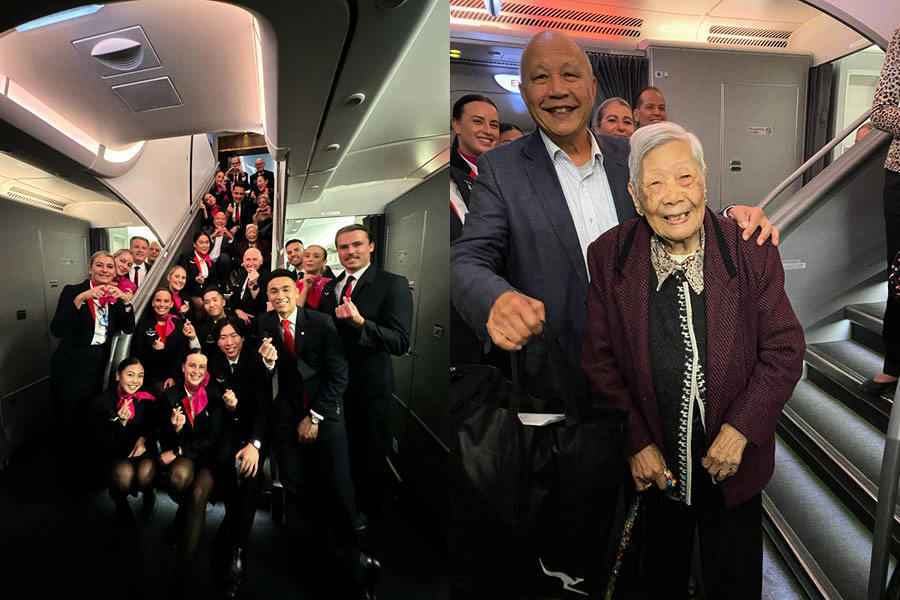 103歲香港婆婆成澳航最年長乘客 獲全機歡迎