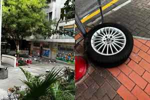 荃灣麗城花園高層 男子擲車胎花盆落街被捕