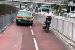 【有片】大埔綠的入錯單車徑 司機：行錯咗