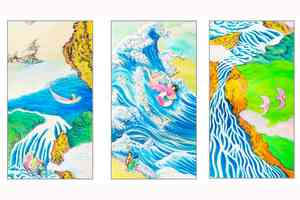 港藝術家悉尼辦展覽 卡通人物融合水墨藝術