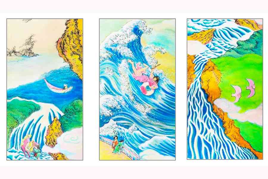 港藝術家悉尼辦展覽 卡通人物融合水墨藝術