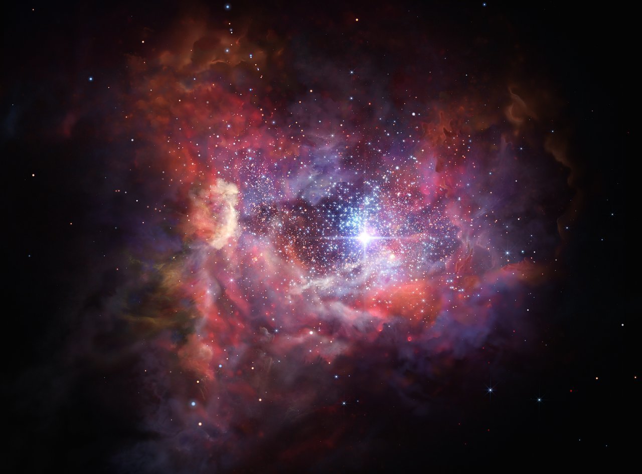 A2744_YD4塵埃星系之中，已經發生非常多的星體爆炸。（ESO）