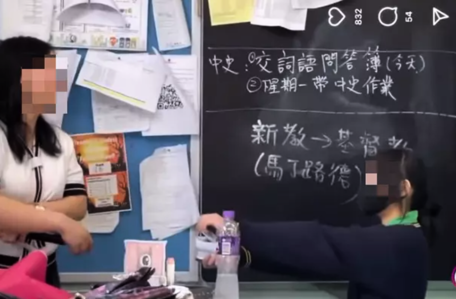 網片揭女生課堂上播「國歌」踢枱 教局：要求校方報告