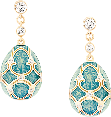 皇家彩蛋耳墜Palais Tsarskoye Selo Turquoise Earrings。（Fabergé）