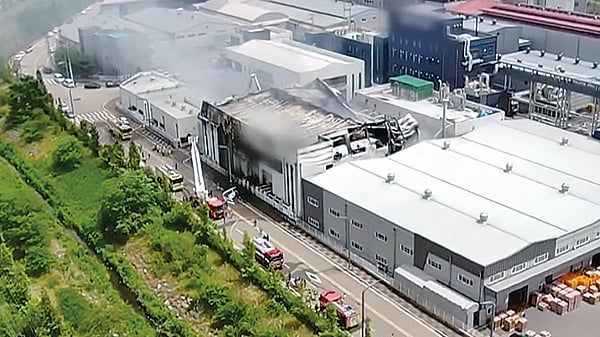 南韓鋰電池廠大火至少20人死