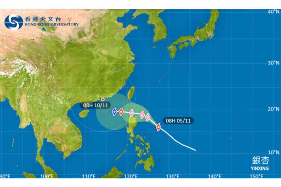 天文台：銀杏較大機會進入南海中北部