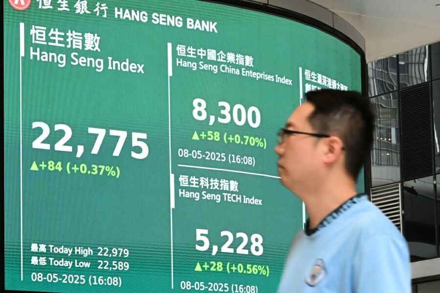 恒指轉升84點 濰柴遭美銀降目標逆市下跌