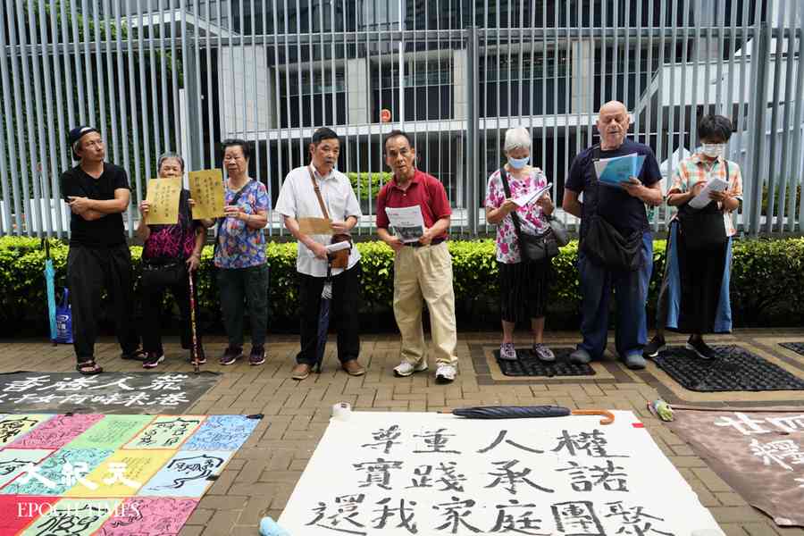 爭取港人大陸子女居港權人士政總請願 籲尊重人權