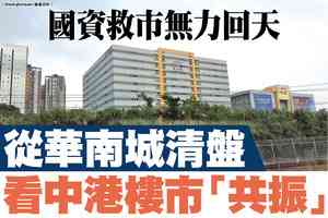 【A1頭條】國資救市無力回天 從華南城清盤看中港樓市「共振」