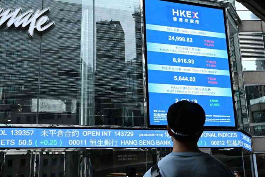 恒指降202點、跌穿兩萬五關 TVB績後挫逾9%