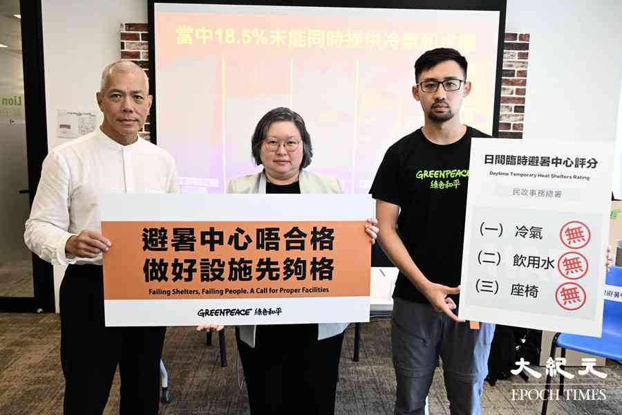 綠色和平調查：八成日間避暑中心不合格 逾三成無冷氣