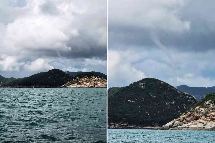 南丫島附近下午現水龍捲