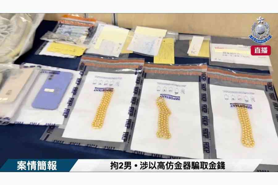 涉用高仿金器抵押詐騙14萬元 兩男被捕