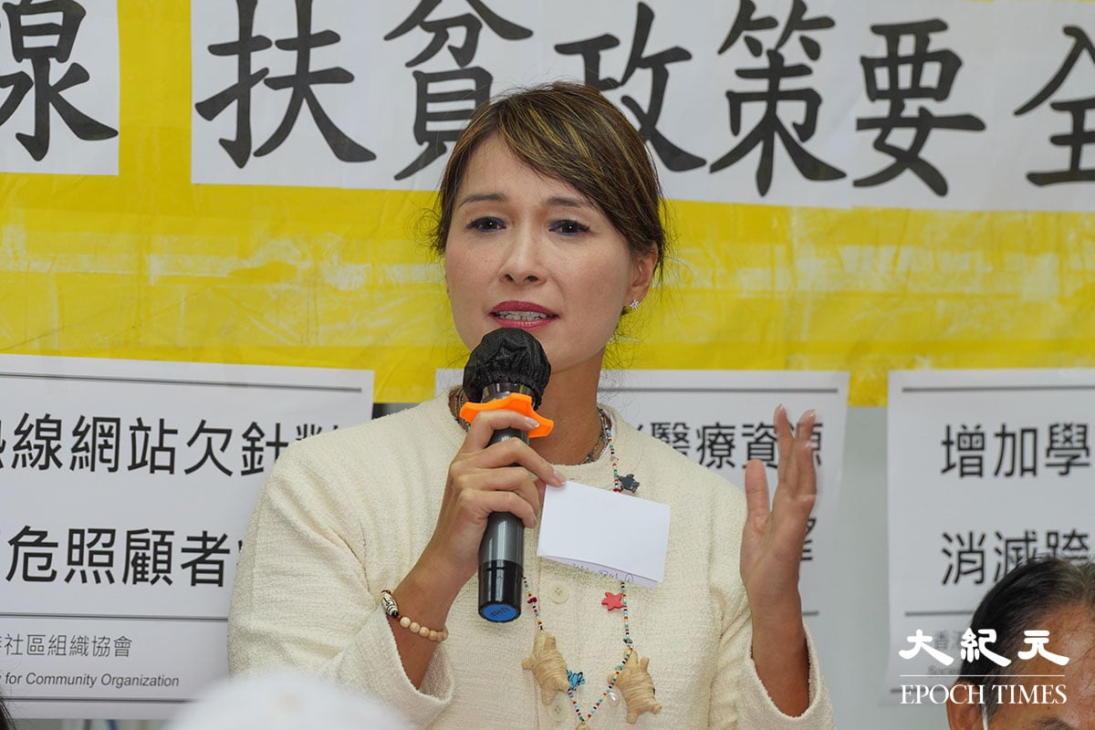 放棄競逐連任的選委界立法會議員江玉歡,對於被稱為「敢言」時否認,引述市民之前留言,稱她「咁都叫做敢言?真係死得啦」,自己只是為市民講心底話,又擔心此形容會令外界認為香港「乜都唔准講」。資料圖片。(余鋼/大紀元)