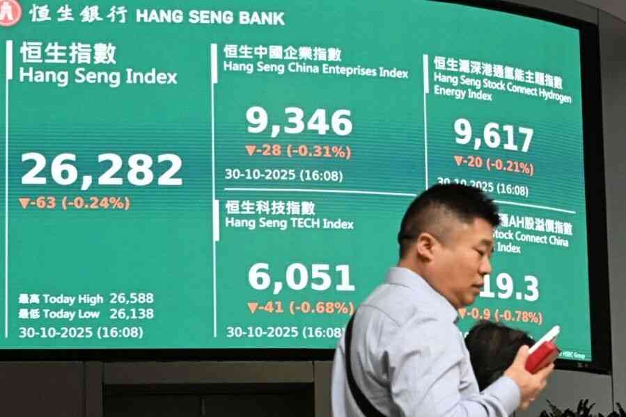 習特會結束 恒指收報26282點跌63點