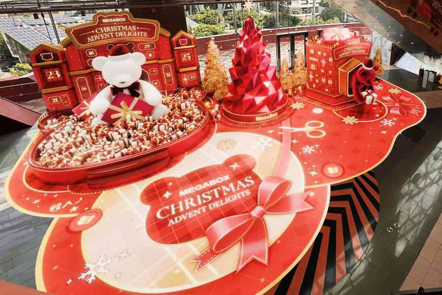 聖誕好去處｜MegaBox設4米「華麗倒數月曆」及5米「紅寶石聖誕樹」