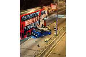 黃大仙及八鄉分別有車翻轉 一男輕傷送院