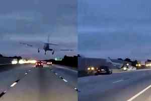 小型飛機迫降美國公路撞向私家車 司機奇蹟生還（有片）