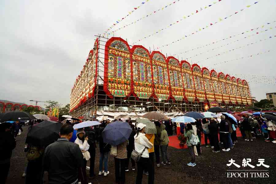 元朗錦田建醮一連多日舉行 巨型竹棚成焦點