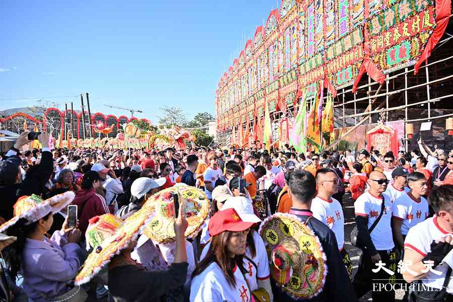 錦田鄉酬恩建醮 醮棚獲健力士認證全球最大臨時竹構祭壇