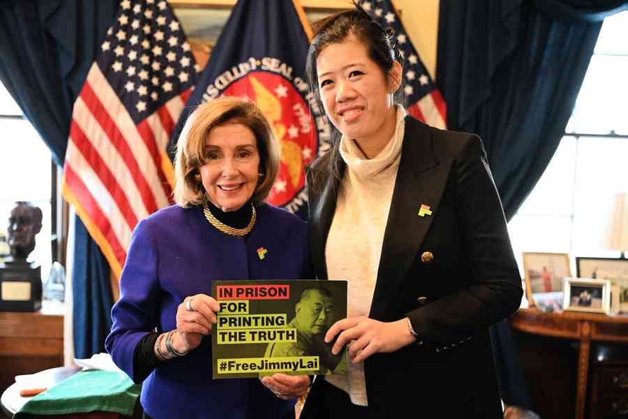 黎智英案｜美眾議院前議長佩洛西晤黎采：絕不能沉默