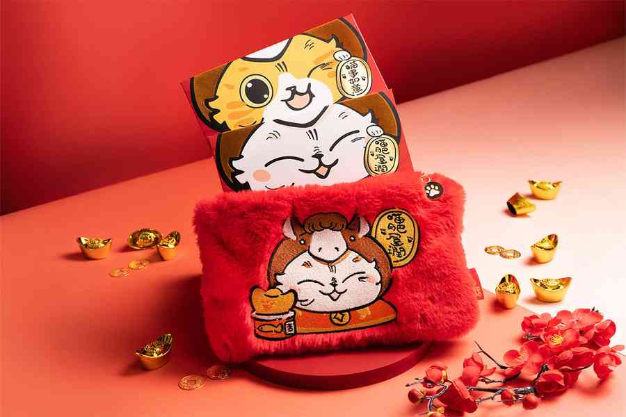 華懋集團8大商場聯乘本地藝術家Bao Ho 「喵來福到開運祭」利是套裝