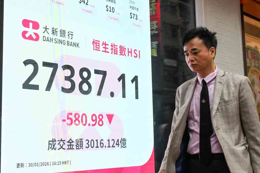 恒指大挫580點、科指跌逾2% 成交額3,016億