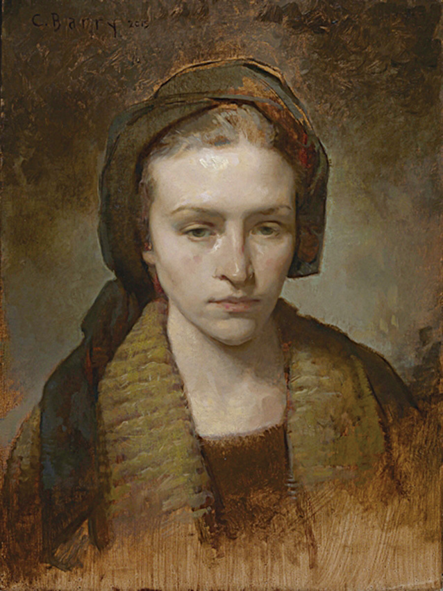 科琳‧巴里（Colleen Barry），《瑪麗‧珍妮‧沃德》（Mary Jane Ward），2015年，木板油畫，9×12英吋。（Courtesy of Colleen Barry）