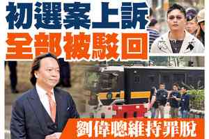 【A1頭條】初選案上訴全部被駁回 劉偉聰維持罪脫