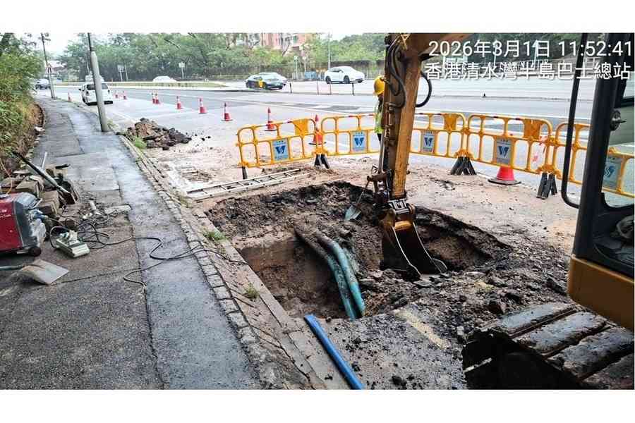 環保大道鹹水管滲漏 影響工業邨日出康城等