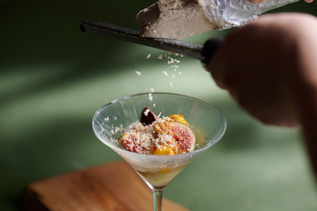 苑酒店集團的全新意大利餐廳Ponentino，將呈獻「鵝肝雪糕配Mojito雪芭鮮果沙拉」。（公關提供）