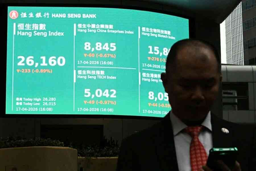 恒指低收233點、亞股疲弱 商湯配股挫近4%