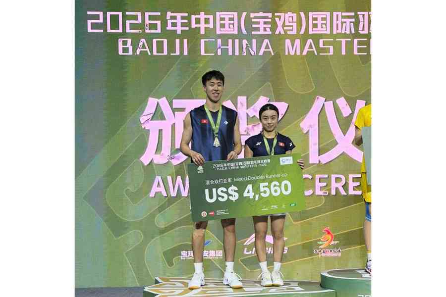 陳延澤／吳芷柔中國寶雞羽毛球大師賽奪混合雙打亞軍