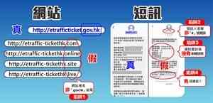 警務處呼籲市民提防釣魚短訊及偽冒「電子交通告票平台」網站