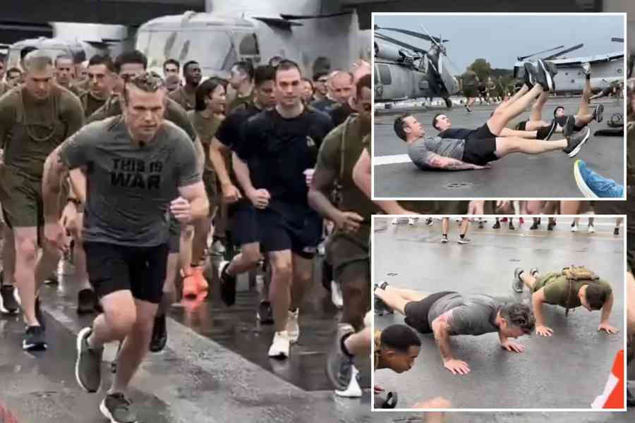 戰爭部長參與美軍體能訓練後就伊朗行動發表講話：You are ready!