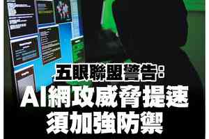 【A1頭條】五眼聯盟警告：AI網攻威脅提速 須加強防禦