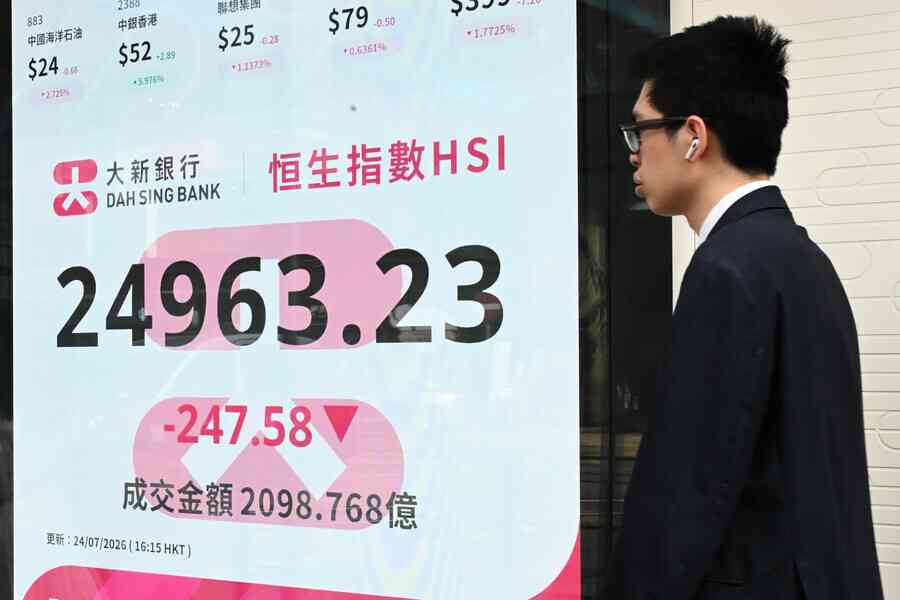 恒指低收247點、亞太股全挫 港銀板塊逆市造好