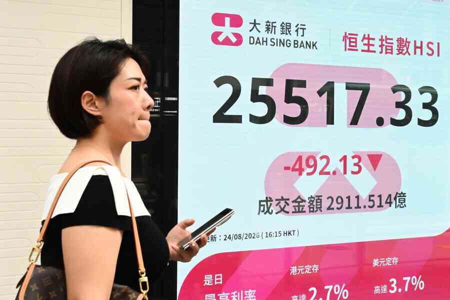 恒指挫492點、亞股疲弱 阿里配股插逾8%