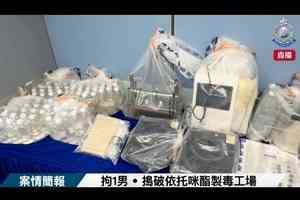 警破落馬洲村屋製毒工場 檢150萬元依托咪酯煙彈拘1男