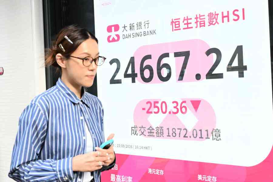 恒指跌250點 成交1872億 4個月最少