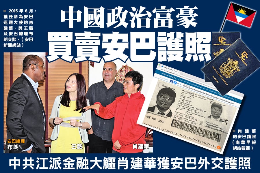 中國政治富豪 買賣安巴護照