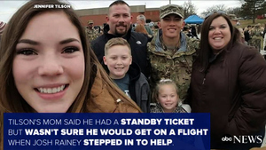 陌生人為美年輕大兵買機票 讓他與家人團聚
