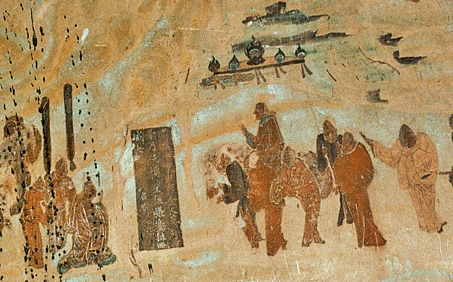 敦煌壁畫中的張騫出西域圖（維基百科）