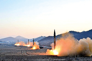 北韓連射導彈恐嚇中國