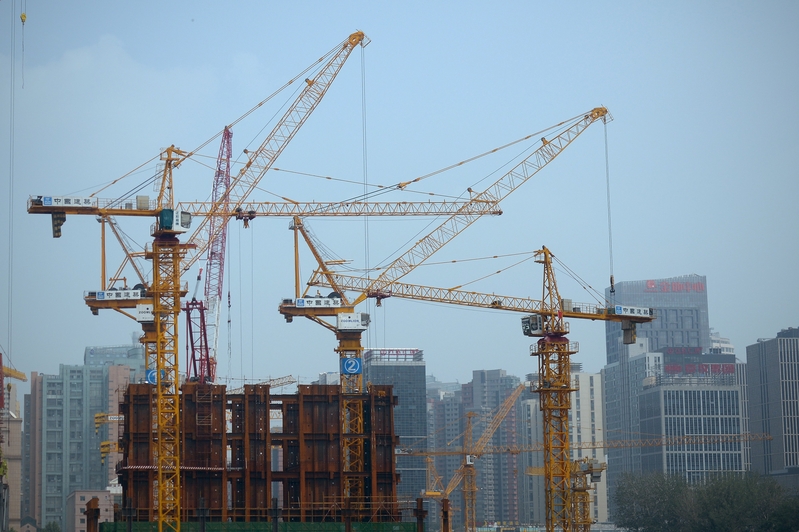 5月北京房價環比下跌4.09%。圖為北京一處建築工地。（WANG ZHAO/AFP/Getty Images）
