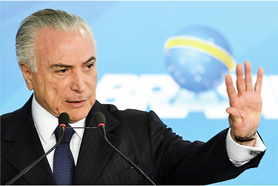 涉貪污受賄 巴西總統泰梅爾遭起訴