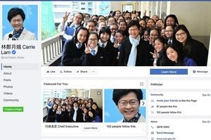 林鄭月娥開設Facebook專頁及Instagram帳戶