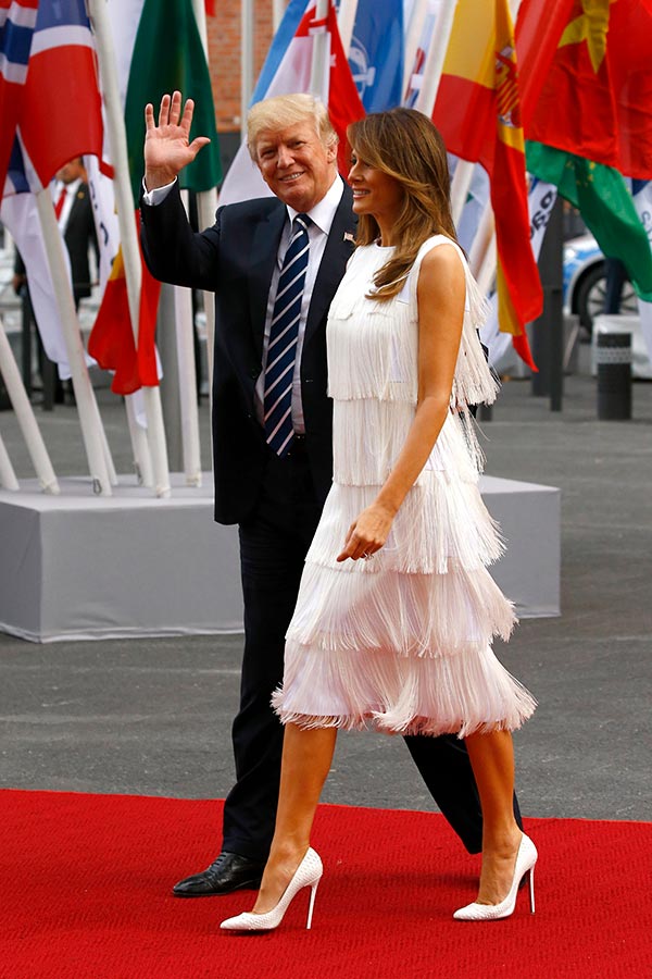 7月7日，特朗普與梅拉尼婭夫婦出席為G20領袖及夫人在漢堡舉行的晚宴和交響音樂會。（Morris MacMatzen/Getty Images）
